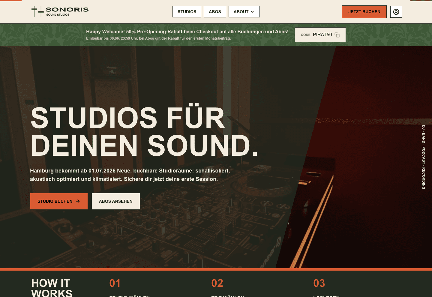 Sonoris — Studio Booking Platform